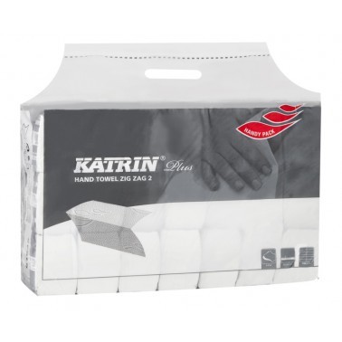 Papierové uteráky skladané Katrin Plus ZZ II.vrst.utěrky biela buničina 100645